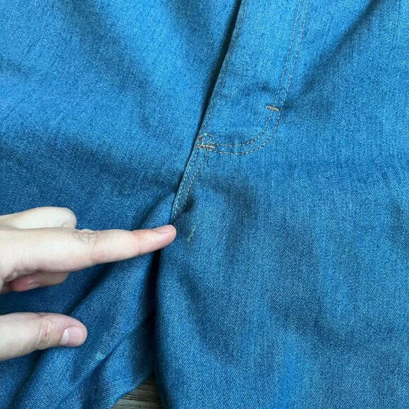 Vintage Wrangler Pull On Pleat Front Bootcut Jeans Stretch Fit Denim Size 40X29 - Picture 6 of 6
